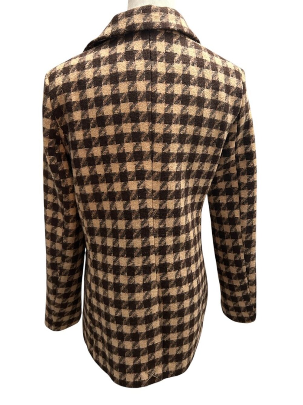 COMMENCE Women's Size M Brown Tan Plaid Single Breasted Blazer Jacket Lined NWT - Picture 3 of 5